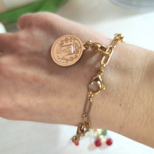 Kézműves nemesacél charm karkötő � egyedi gyümölcsös díszítéssel- állítható méret! - ékszer - karkötő - charm karkötő - Meska.hu
