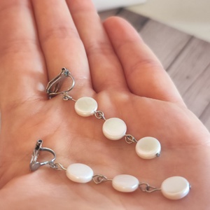 Elegáns Édesvízi Gyöngy Nemesacél Klipsz Fülbevaló (8 mm) - Meska.hu
