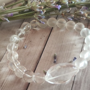 Hegyikristály Harmónia � Elegáns Matt és Fényes Ásványkarkötő , Ékszer, Karkötő, Ásványkarkötő, Ékszerkészítés, Gyöngyfűzés, gyöngyhímzés, MESKA