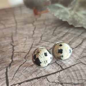 Egyedi Pöttyös Elegancia: Valódi Dalmata Jáspis Nemesacél Cabochon  Fülbevaló (12mm) - Meska.hu