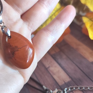 Őszi ragyogás � Vörös jáspis nemesacél nyaklánc - ékszer - nyaklánc - medál - Meska.hu