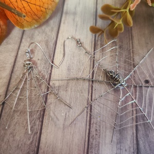 Halloween Pókháló Fülbevaló � Egyedi, Kézzel Készült Nemesacél Ékszer - ékszer - fülbevaló - lógó fülbevaló - Meska.hu