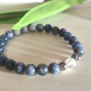 Lélektársak � Prémium páros ásvány karkötő szett (A-minőségű Szodalit - Lávakő) - ékszer - karkötő - ásványkarkötő - Meska.hu