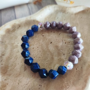 Varázslatos Harmónia � Lapis Lazuli és Cseh Kristály Gumis Karkötő - ékszer - karkötő - ásványkarkötő - Meska.hu
