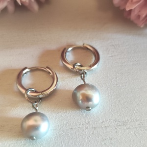 Elegáns S925 ezüst valódi gyöngy fülbevaló � variálható dizájnnal!  - ékszer - fülbevaló - lógós kerek fülbevaló - Meska.hu
