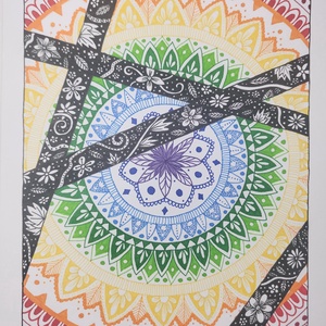 Csíkos mandala, Művészet, Grafika & Illusztráció, Egyéb rajzok, , MESKA
