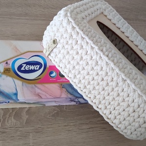 Horgolt papírzsebkendő tartó - otthon & életmód - tárolás & rendszerezés - zsebkendőtartó - Meska.hu
