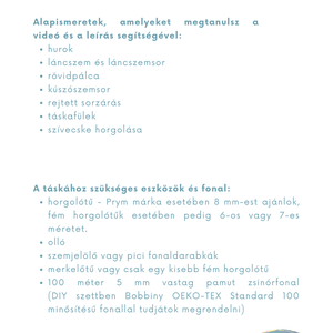 Basic horgolt táska mintaleírás PDF+VIDEO - diy (csináld magad) - szabásminta, útmutató - horgolási minta - Meska.hu