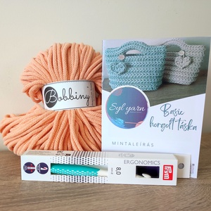DIY szett - Basic horgolt táska - nyomtatott leírás a csomagban, DIY (Csináld magad), Egységcsomag, Horgolás, MESKA