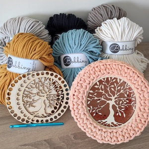 DIY szett - Az élet fája horgolt kosár - diy (csináld magad) - egységcsomag - Meska.hu