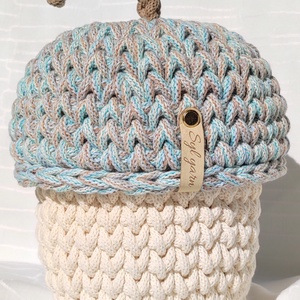 Horgolt makk tároló és tök szett - kellékek & szerszámok - dekorációs kellékek - őszi dekor - őszi dekortök - Meska.hu