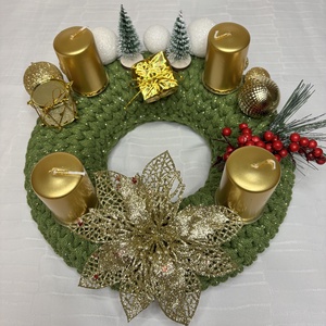 Horgolt adventi koszorú - Meska.hu