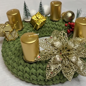 Horgolt adventi koszorú - karácsony - adventi díszek - adventi koszorú - Meska.hu