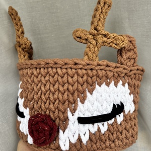 Horgolt rénszarvasos tárolókosár - karácsony - karácsonyi lakásdekoráció - karácsonyi lakásdíszek - Meska.hu