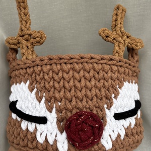 Horgolt rénszarvasos tárolókosár - karácsony - karácsonyi lakásdekoráció - karácsonyi lakásdíszek - Meska.hu