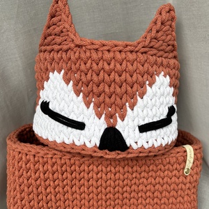 Horgolt rókás kosár, tároló szett / Babaváró ajándék, Baba - mama, Játéktároló, Babaszobabútor, Horgolás, MESKA