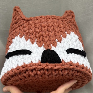 Horgolt rókás kosár - baba - mama - babaszobabútor - játéktároló - Meska.hu