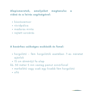 Madaras mintás horgolt kosár PDF+VIDEO - diy (csináld magad) - szabásminta, útmutató - horgolási minta - Meska.hu