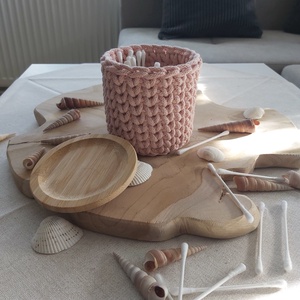 Horgolt tároló bambusz tetővel (#8) - otthon & életmód - tárolás & rendszerezés - tárolókosár - Meska.hu