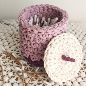 Horgolt tároló tetővel (#9) - otthon & életmód - tárolás & rendszerezés - tárolókosár - Meska.hu