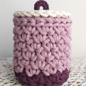 Horgolt tároló tetővel (#9) - otthon & életmód - tárolás & rendszerezés - tárolókosár - Meska.hu