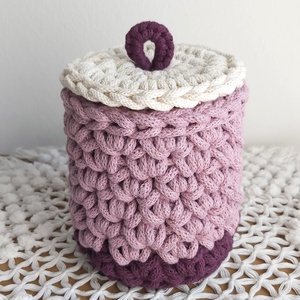 Horgolt tároló tetővel (#9) - otthon & életmód - tárolás & rendszerezés - tárolókosár - Meska.hu