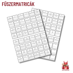 Fűszermatricák- A4- Letölthető 3 színben (fekete, piros, zöld), Otthon & Életmód, Konyhafelszerelés, tálalás, Konyhai tárolás, Fűszertartó, Fotó, grafika, rajz, illusztráció, Papírművészet, MESKA
