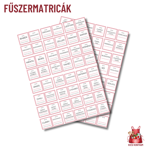 Fűszermatricák- A4- Letölthető 3 színben (fekete, piros, zöld) - otthon & életmód - konyhafelszerelés, tálalás - konyhai tárolás - fűszertartó - Meska.hu