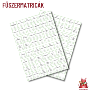 Fűszermatricák- A4- Letölthető 3 színben (fekete, piros, zöld) - otthon & életmód - konyhafelszerelés, tálalás - konyhai tárolás - fűszertartó - Meska.hu