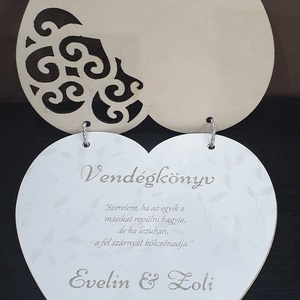 Esküvői gravírozott egyedi vendégkönyv esküvőre - esküvő - emlék & ajándék - vendégkönyv - Meska.hu