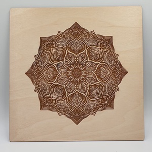 Mandala motívumos gravírozott fali kép - Meska.hu