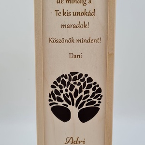Egyedi esküvői szülőköszöntő bortartó esküvőre, Esküvő, Emlék & Ajándék, Köszönőajándék, Gravírozás, pirográfia, Famegmunkálás, MESKA
