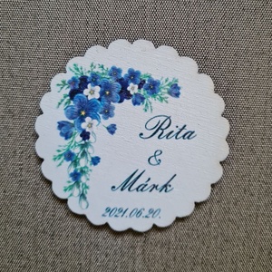 Kék virágdísz köszönő ajándék hűtőmágnes esküvőre - Meska.hu