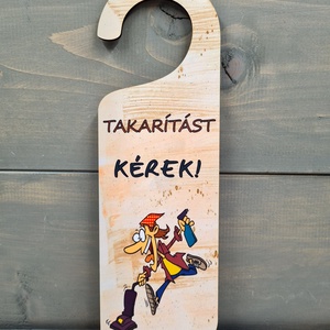  TAKARÍTÁST KÉREK VICCES AJTÓKILINCS TÁBLA, Otthon & Életmód, Dekoráció, Ajtó- és ablak dekoráció, Ajtótábla, Famegmunkálás, MESKA