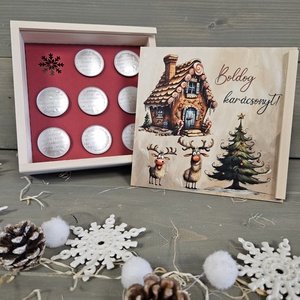 Szarvasok kávés, teás, édességes ajándék díszdoboz karácsonyra - karácsony - karácsonyi lakásdekoráció - karácsonyi lakásdíszek - Meska.hu
