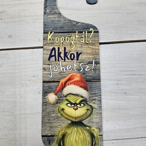 Huncut Grincs ajtókilincs tábla - karácsony - adventi díszek - adventi ajtódísz - Meska.hu