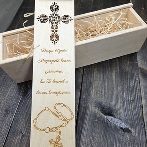 Bortartó bérmálásra egyedi gravírozással, Otthon & Életmód, Dekoráció, Asztal és polc dekoráció, Díszdoboz, Gravírozás, pirográfia, Famegmunkálás, MESKA