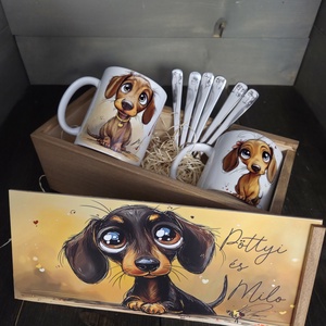 MySweetDog Tacskók Sissydesign ajándékcsomag díszdobozban, Otthon & Életmód, Kisállatoknak, Más házikedvenceknek, Famegmunkálás, Fotó, grafika, rajz, illusztráció, MESKA