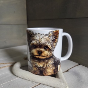 MySweetDog Yorki bögre és kiskanál szett díszdobozban - otthon & életmód - konyhafelszerelés, tálalás - tálalás - bögre & csésze - Meska.hu