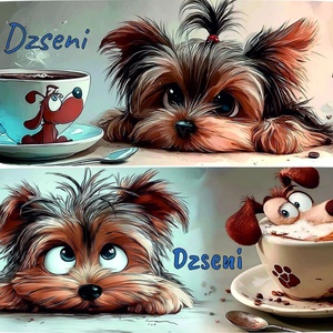 MySweetDog Yorki kutyás bögre és kiskanál szett díszdobozban - otthon & életmód - konyhafelszerelés, tálalás - tálalás - bögre & csésze - Meska.hu