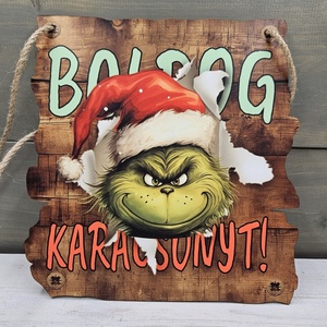 Grincs karácsonyi ajtódísz - Meska.hu