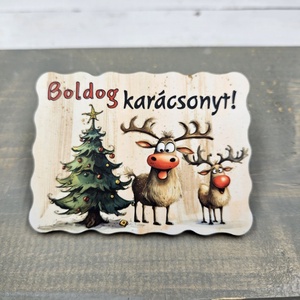 Szarvasok karácsonyi hűtőmágnes - Meska.hu