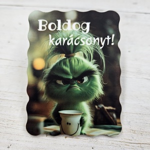 Morgós grincs karácsonyi hűtőmágnes - Meska.hu