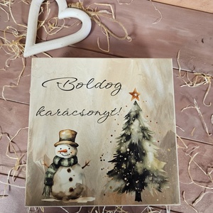 Hóember kávés, teás, édességes, italos ajándék díszdoboz karácsonyra - Meska.hu