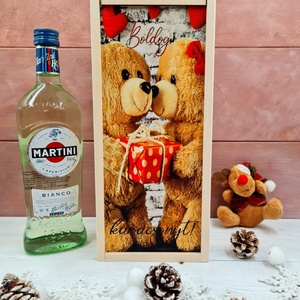 Szerelmes mackók italos ajándék díszdoboz - Meska.hu