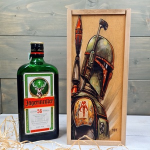 Mandalorian italos ajándék díszdoboz szülinapra, Otthon & Életmód, Konyhafelszerelés, tálalás, Italos kellékek, Italtartó, Gravírozás, pirográfia, Famegmunkálás, Mandalorian mintával nyomtatott designos mínőségi hársfa italos ajándék díszdoboz szülinapra, névna..., MESKA