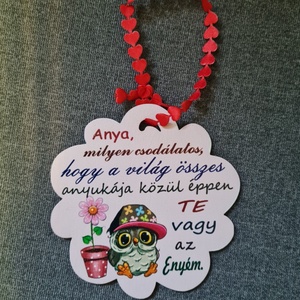 Anyák napi baglyos ajándék táblácska - Meska.hu