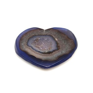 Achát szinezett kék geódás szív 7-10cm, Kellékek & szerszámok, Ásvány alapanyag, Ásvány figura, , MESKA