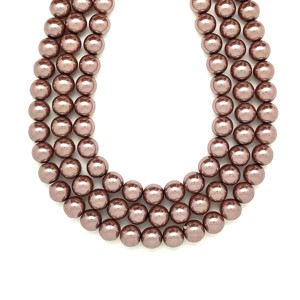 Kagyló bevonatos világos lila golyó 10-11mm ékszerkészítő alapanyag (füzér), Kellékek & szerszámok, Ásvány alapanyag, Ásványfüzér, , MESKA