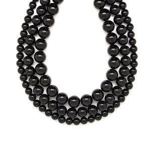 Obszidián fekete golyó 10mm ékszerkészítő alapanyag (füzér), Kellékek & szerszámok, Ásvány alapanyag, Ásványfüzér, , MESKA